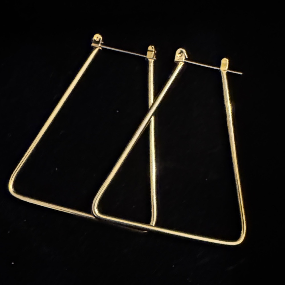 Elegant Gold Triangle Hoop Earrings